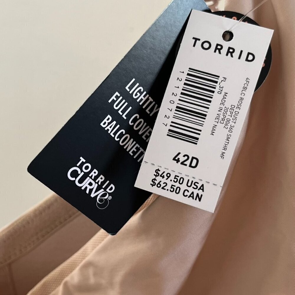 Torrid Curve Plus-Size Full Coverage Balconette Under-Wire Padded Bra Sz 42D - Picture 5 of 10
